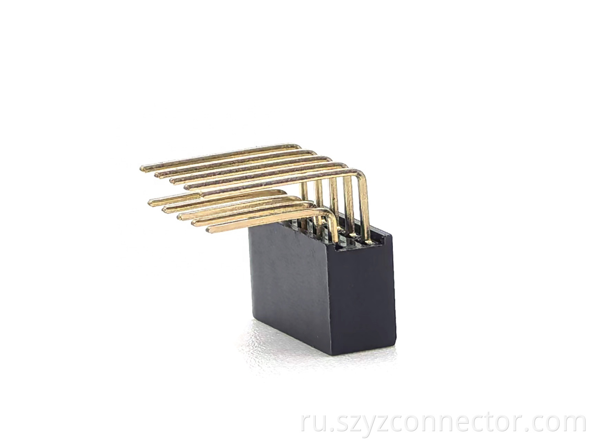 2.54mm Pitch Female Header Connector Dual Row Right Angle Y-Type H8.5mm 2*5P